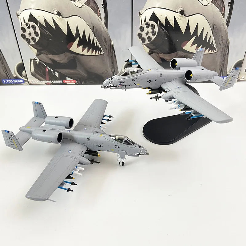 1/100 Scale US A-10 A10 Thunderbolt II Warthog Hog Attack Plane Fighter Diecast Metal Aircraft Model For Display Collections