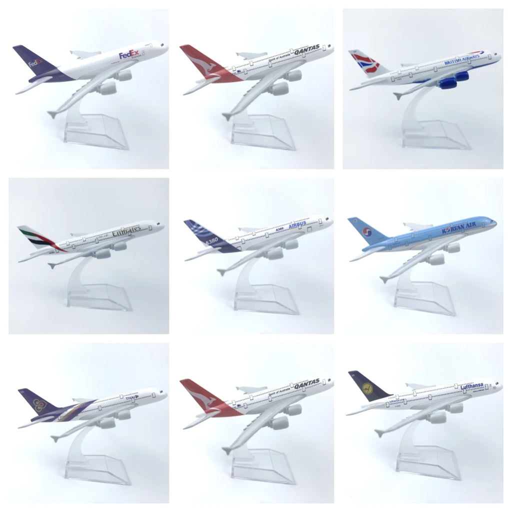Emirates A380 Airplane Diecast Metal 1/400 Scale Aircraft 16CM Collectible Miniatures Model Planes Boys Toys Displays