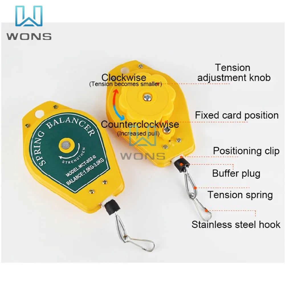 Retractable Spring Balancer Screwdriver Hanging Torque Wrench Hanger Steel Wire Rope Measuring Tool Holder 0.6-2.0KG Balancer
