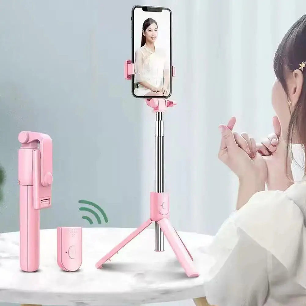 3 in 1 Selfie Stick Tripod With Wireless Bluetooth Remote Extendable Phone Holder Stand For Live Stream Vlog
