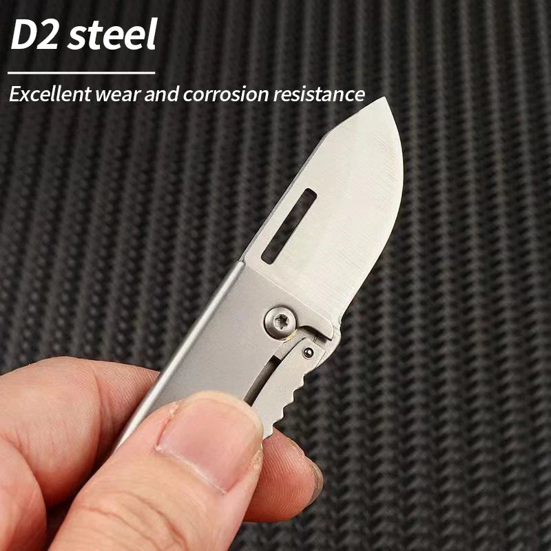 Mini D2 Steel Folding Pocket Knife Outdoor Self-defensee Folding Knifes Keychain Multitool Pocket Keyknife Camping Equipment