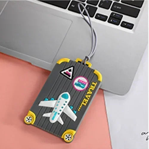 2024 PVC Luggage Tags Silicone Suitcase Tags Fashion Style Silicon Portable Travel Label ID Address Holder Travel Accessories