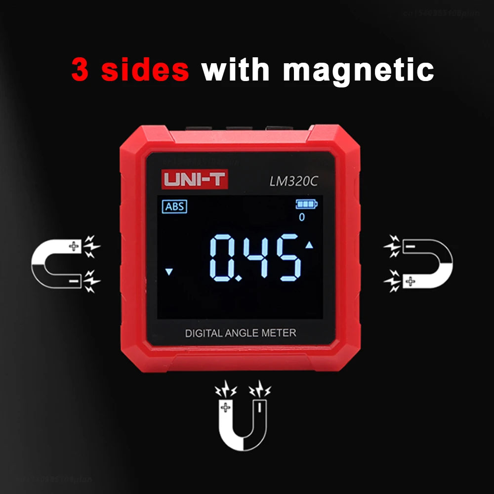 UNI-T LM320C Magnetic Inclinometer Digital Angle Meter Professional Electronic Goniometer with Absolute & Relative Measurement