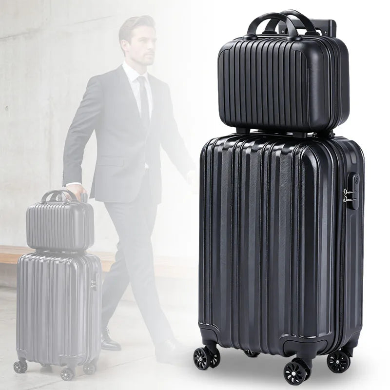 2 Piece Hardside Luggage Set - 20 Inch Carry On Suitcase with TSA Lock, USB Port & Silent Spinner Wheels, Lightweight PC+ABS Travel Luggage for Business Trip
