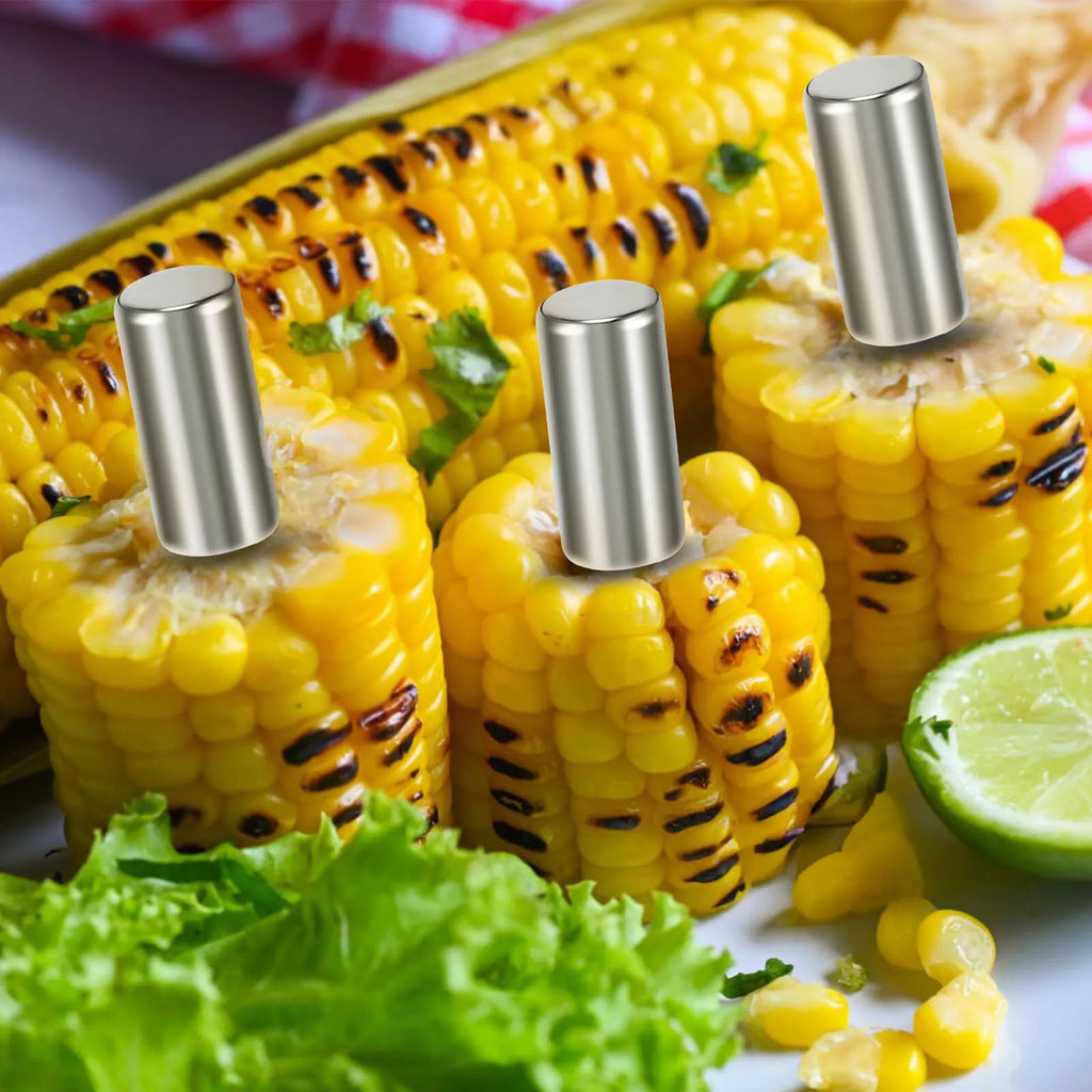 10PCS Stainless Steel Corn Holders Design Corn Cob Holders BBQ Forks Skewers Corn on The Cob Cooking Parties Camping Tool