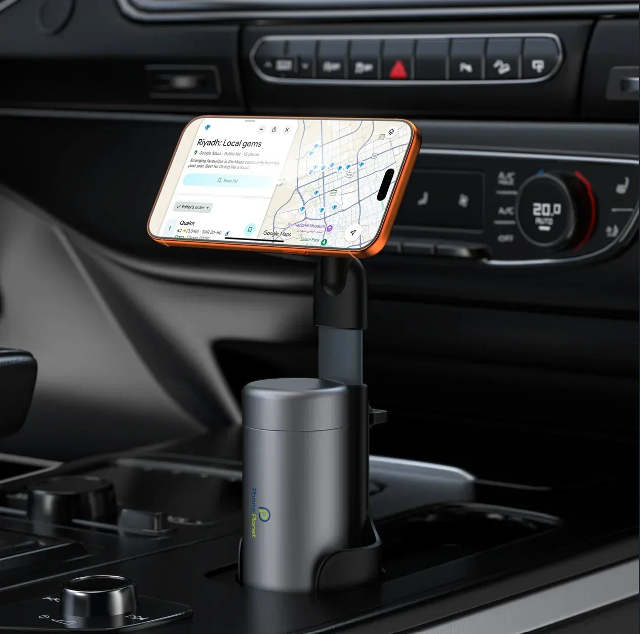Height-adjustable 2 In 1 Car Cup Mount Holder 360° Rotation Extra-strong Magnetic Car Phone Holder For Iphone17/16 Samsung S26