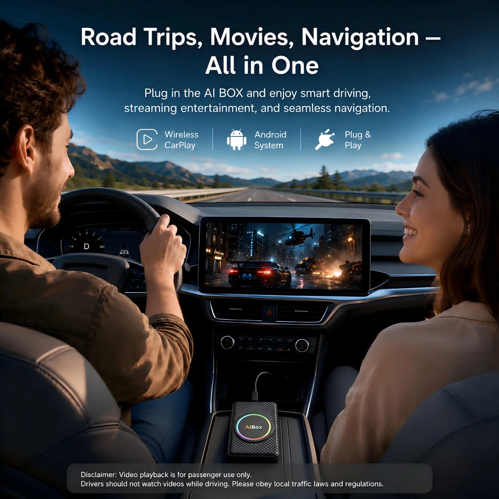 Android 14 CarPlay AI Box Wireless CarPlay Android Auto Adapter Plug and Play Supports Netflix YouTube Twitter IPTV Toyota VW Ki