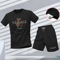 Summer men's T-shirt, fashionable streetwear, hip-hop short-sleeved T-shirt, casual sports fitness outdoor T-shirt and shorts tw