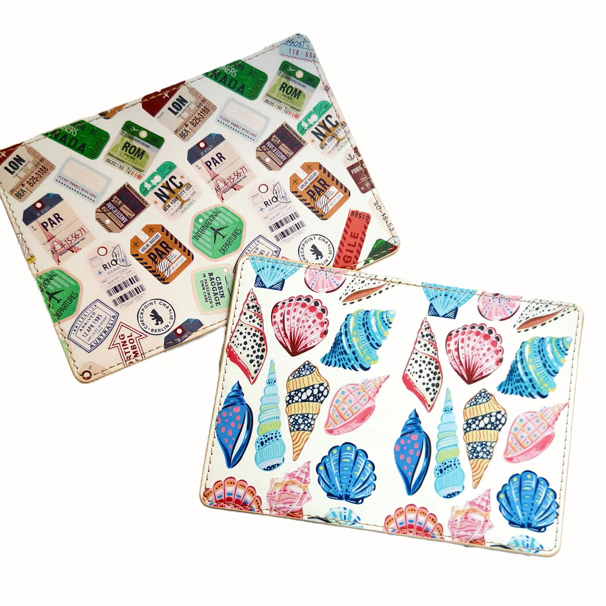 Hand-drawn illustration PU Leather Passport Cover Case Card Holder Lightweight Travel Accessories Wallet Gift For Lovers
