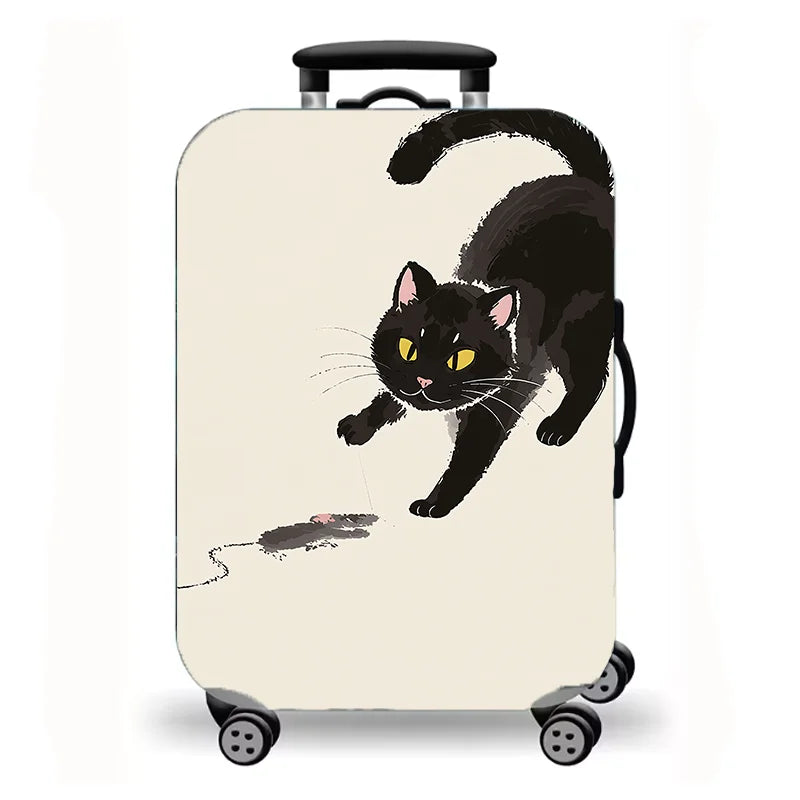 Luggage Cover, Cute Cartoon Cat Kitten Paw Print Stretch Suitcase Protector, Washable Anti-Scratch Travel Baggage Cover