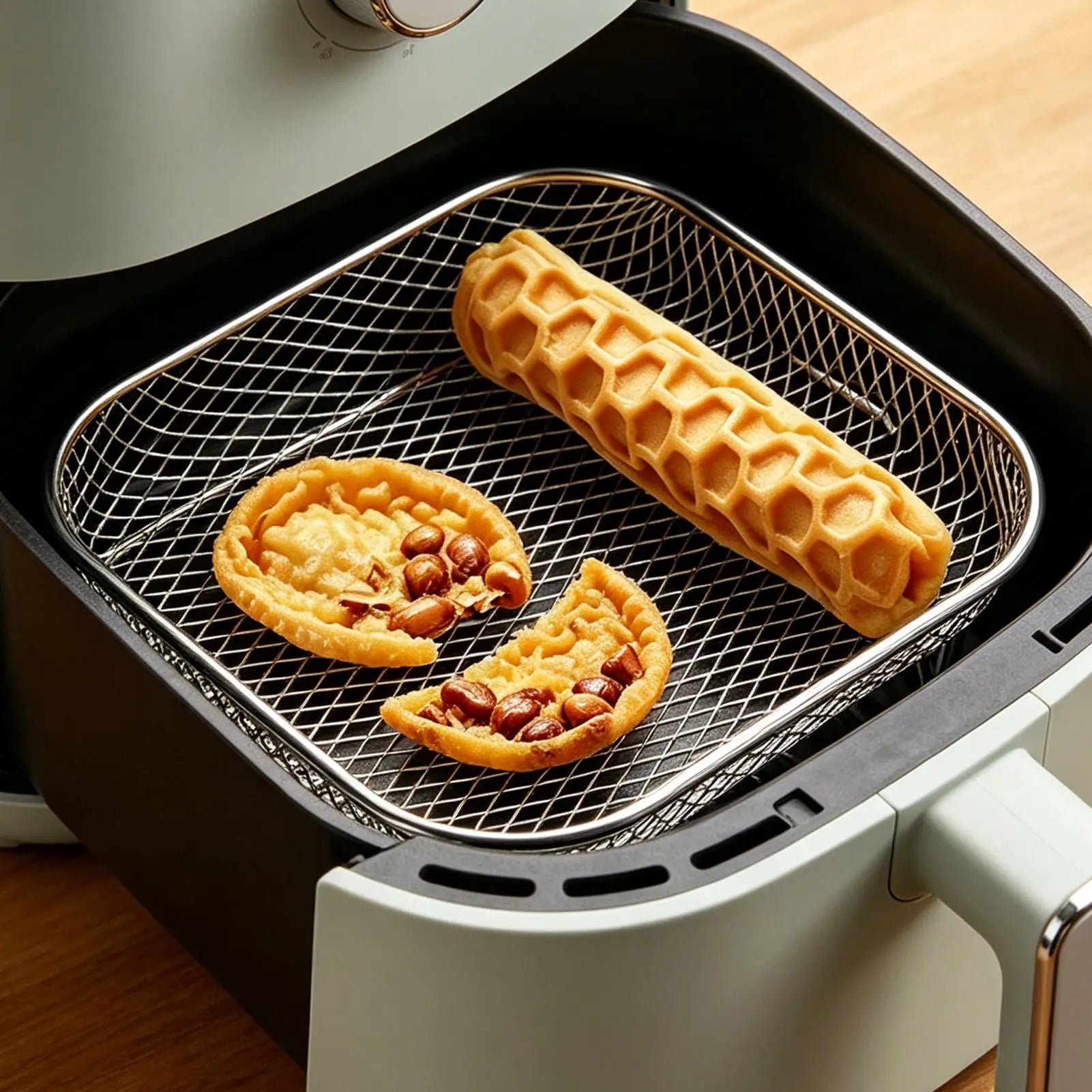Air Fryer Rack Stainless Steel Stackable Grill No flipping easy clean filtered oil draining grill for Household air fryer