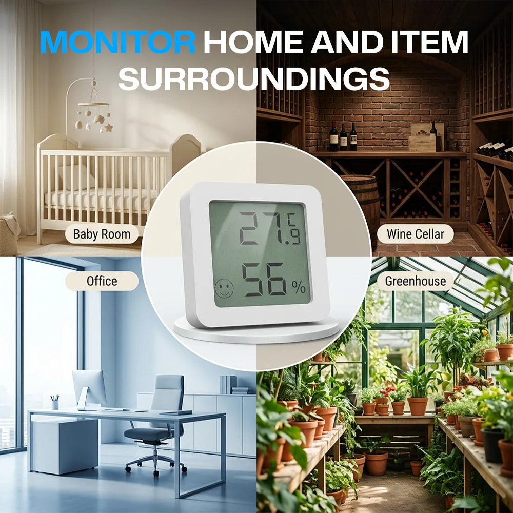 Temperature and Humidity Sensor With LCD Works with Tuya Bluetooth Google Alexa Voice Control Support Multi-mode Gateway Option