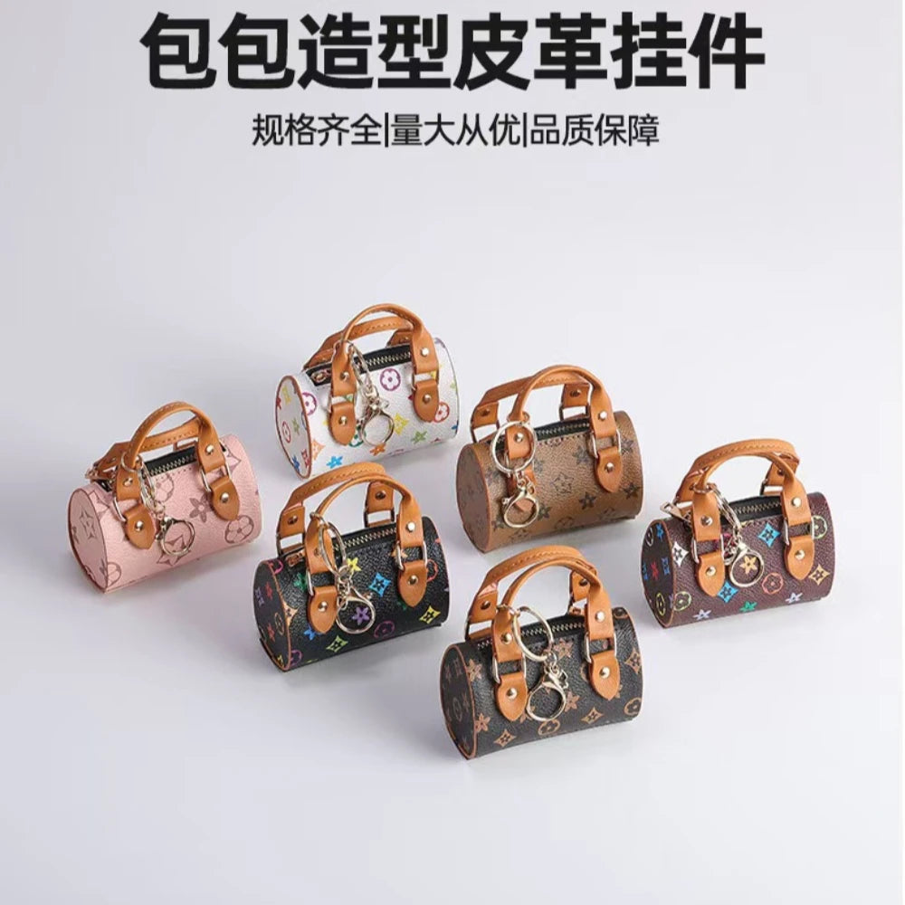 European Cute Mini Personalized Earphone Bag Old Flower Mini Bag French Stick Bag Keychain Pendant Bag Accessories