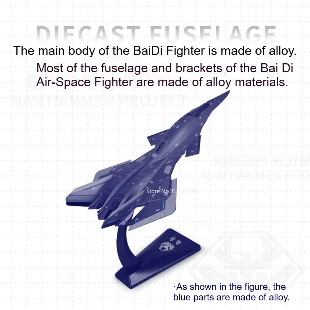 1:50 Scale BaiDi Aerospace Fighter Aircraft Model Toy Movable Parts Alloy Diecast Nimiature Models for Enthusiasts Holiday Gift