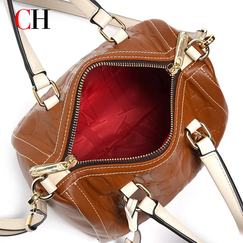 CH Women Handbag Luxury Monogram Embossed Top Handle Bag Shoulder Crossbody Bags For Ladies 2026 Designer High Quality Tote
