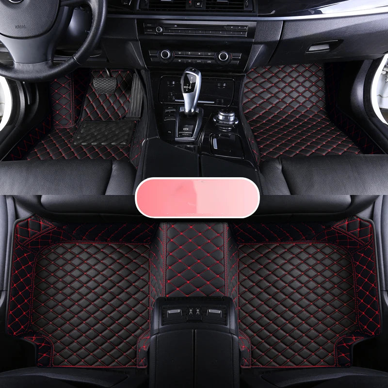 Custom Leather Car Floor Mat For Mitsubishi Outlander Lancer X 2015 2016 2017 2018 2019 2020 2021 Waterproof interior Accessorie