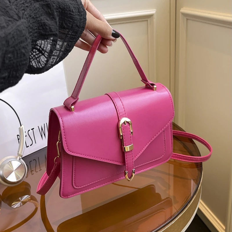 Fashion Beige Women Top Handle Bags, Minimalist Satchel Shoulder Purse with Buckle Detail, Elegant Work Daily Crossbody Bag