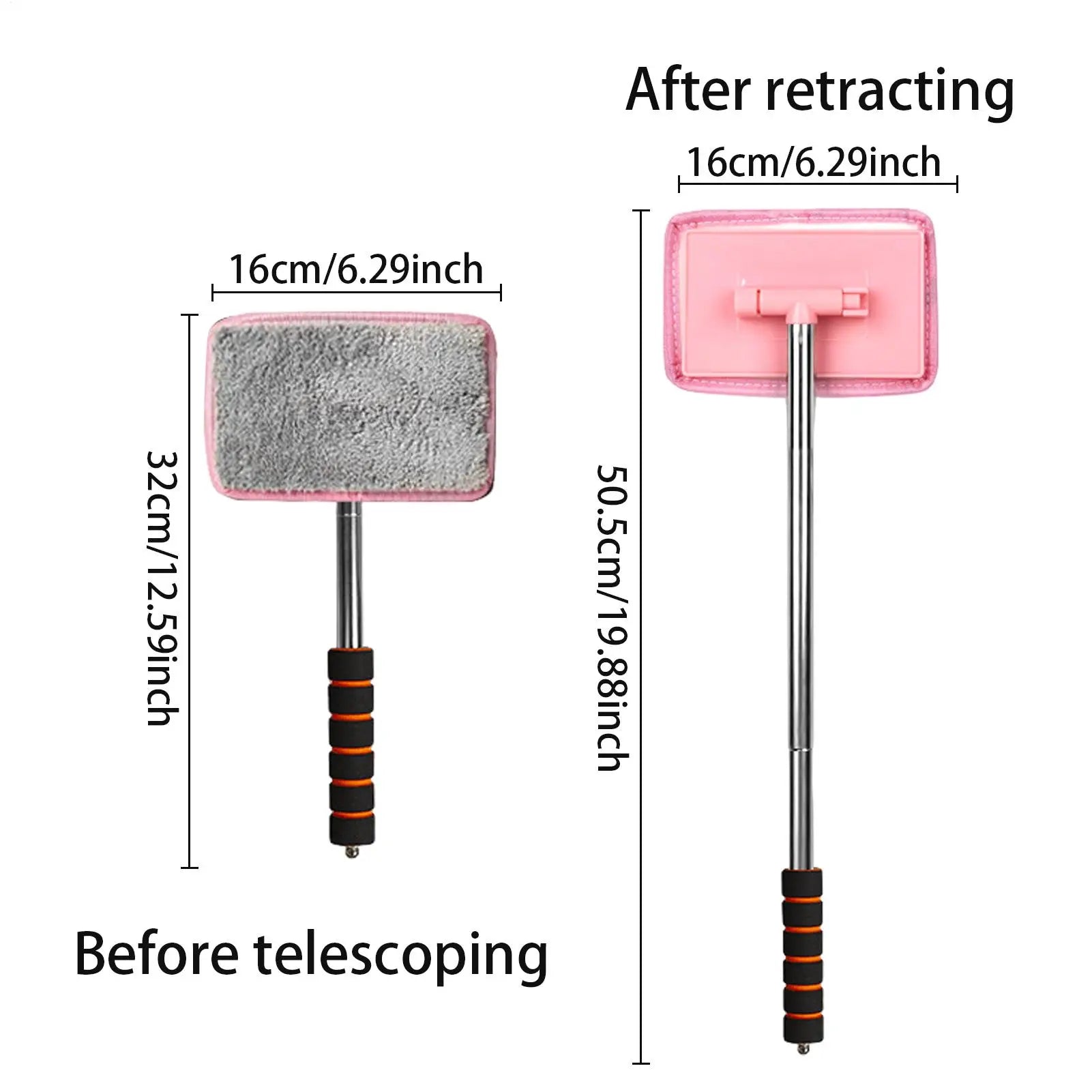 Car Cleaning Window Tool Car Window Cleaner Tool Auto Glass Cleaner Brush Microfiber Window Defogging Cleaning Tool With