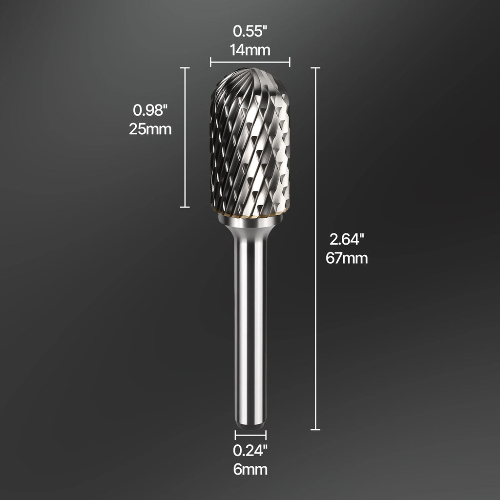 6mm CX Type Head Carbide Rotary File Tool Point Burr Grinder Abrasive Tools Drill Milling Carving Bit Tools For Metal