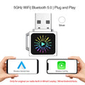 Wired to Wireless CarPlay Android Auto 2in1 Adapter Bluetooth Wifi Voice Assistant Plug and Play Mini Universal Smart Dongle