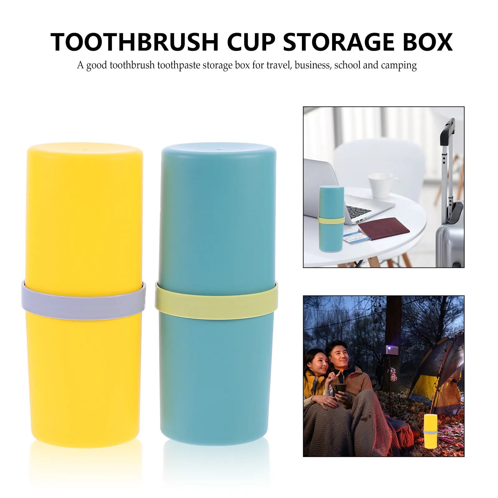 2Pcs PP Toothbrush Case Toothpaste Storage Box Lightweight Sealed Travel Toothbrush Holder with Matte Finish for Office Bathroom