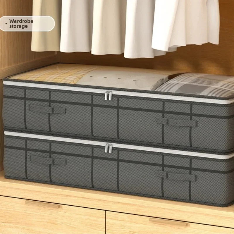 1PC Large Underbed Storage Bag - Foldable Clothes Quilt Organizer for Bedroom Dormitory, Space Saving Doggy Bag