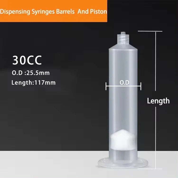 30cc/55cc Epoxy Anti UV Screw Syringe Cylinder Adhesive Liquid Amber Dispenser Dispensing Automatic Syringe Barrel Syringe