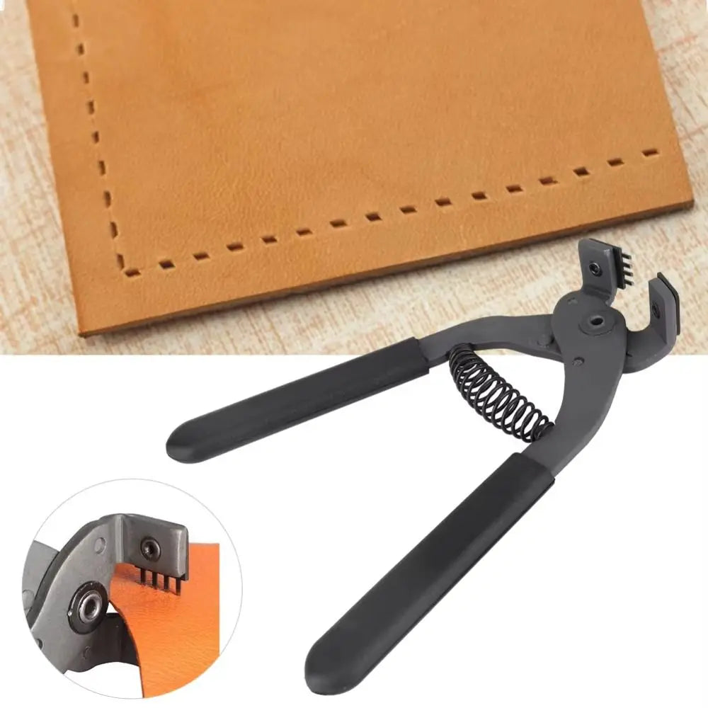 Pricking Iron 4mm Hole Punch Pliers Carbon Steel Universal Rhombus Leather Hand Pliers Multifunctional Spacing 2/4 Teeth