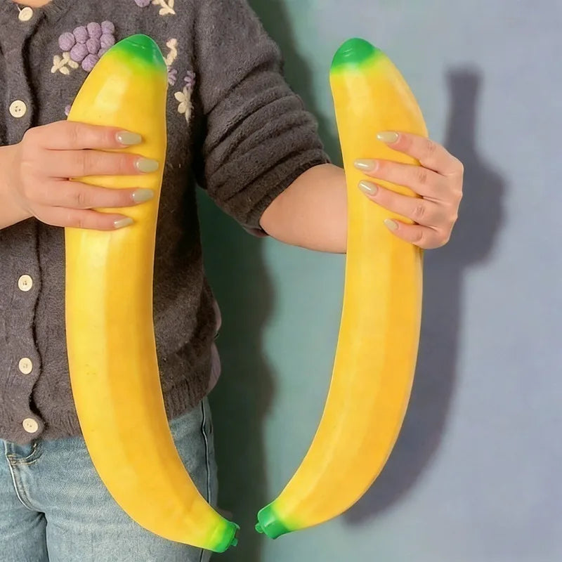 Giant Banana Squishy Toy Fake Banana Squeeze Toy Squishy Stress Relief Fidget Toy Slow Rising Desk Accessory for Adults Gifts