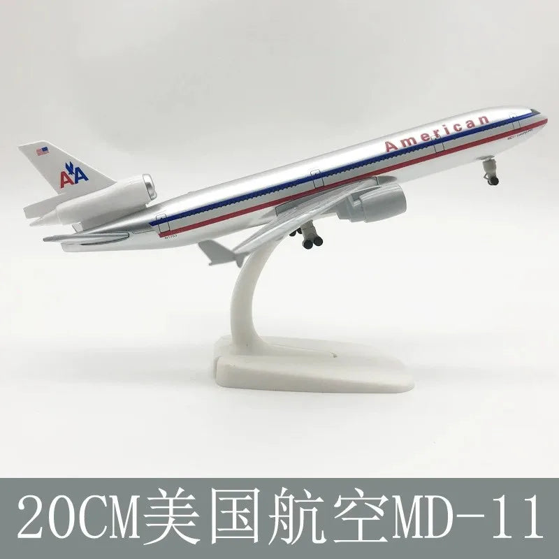 MD-11 Series Scale Aircraft 20cm South Korea MD11 UPS KLM Airways Metal Alloy Model Boys Toys Display Collection Aviation