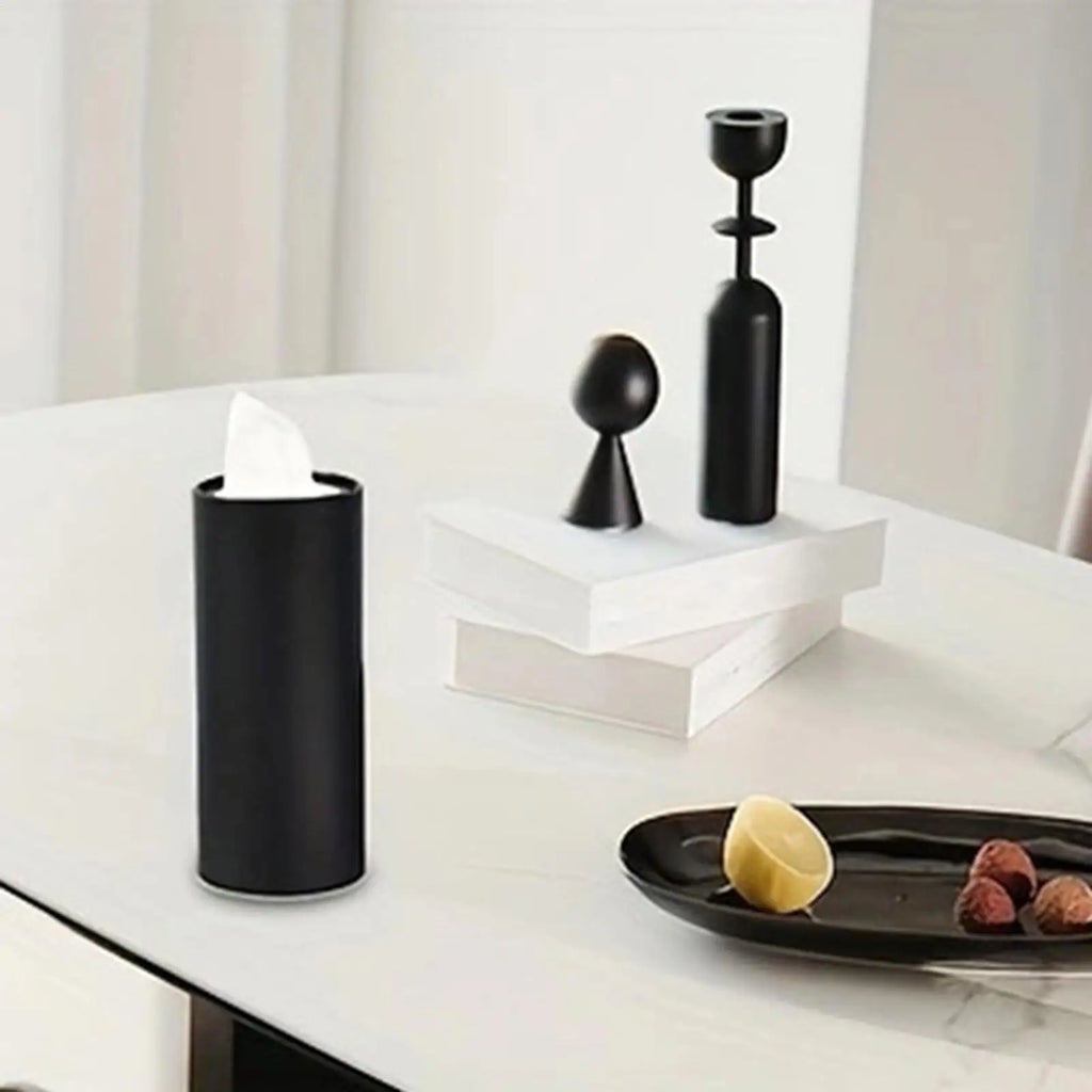 2 Pieces Round Tissue Boxes for Car, Creative Car Tissue Cylinder Wood Pulp Paper Towel Holder  Napkin Box broken Window Tissue