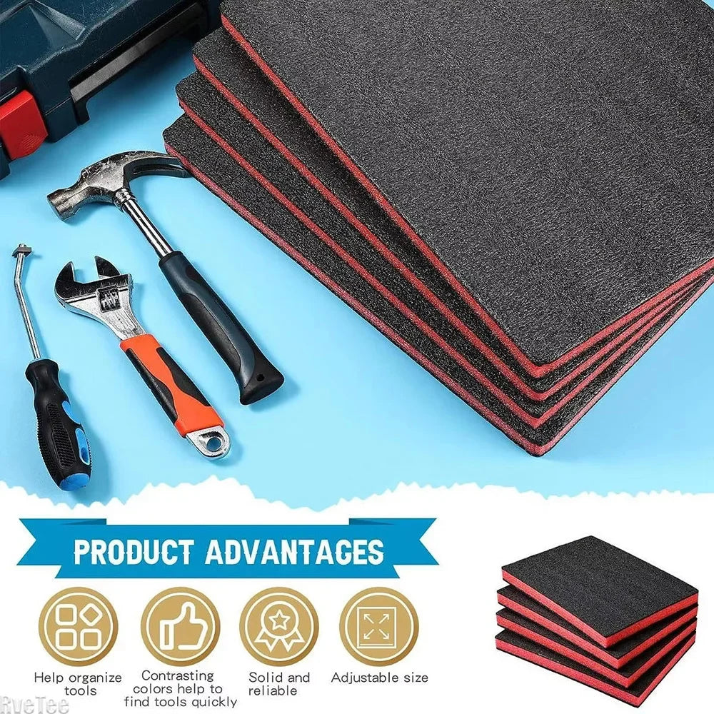 4PCS Tool Box Foam Inserts Precut Protective Padding for Cameras & Tools Cushioning Sheets for DIY Case Liners Transport Safety