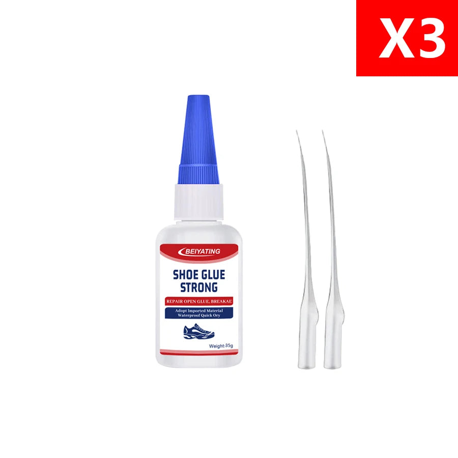 35-50g Super Strong Shoe Glue with Nozzle, Waterproof Fast Repair Adhesive for Sneakers Heels Leather, Professional Sole Repair