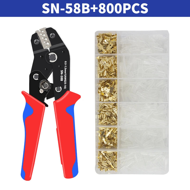 Ratchet crimping tool SN-58B crimping pliers XH2.54/DuPont2.54/2.8/4.8/6.3/uninsulated/ferrule terminals  0.5-1.5mm ²/ AWG23-16