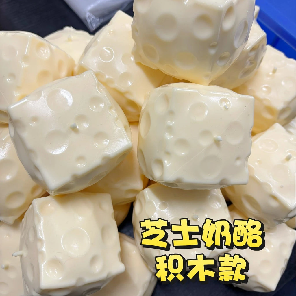 Squeak Cheese Cube Stress Ball Big Cheese Shapeable Squeeze Ball Fidget Toy Squeeze Toys ASMR Sensory Anti-Stress Festival Gift