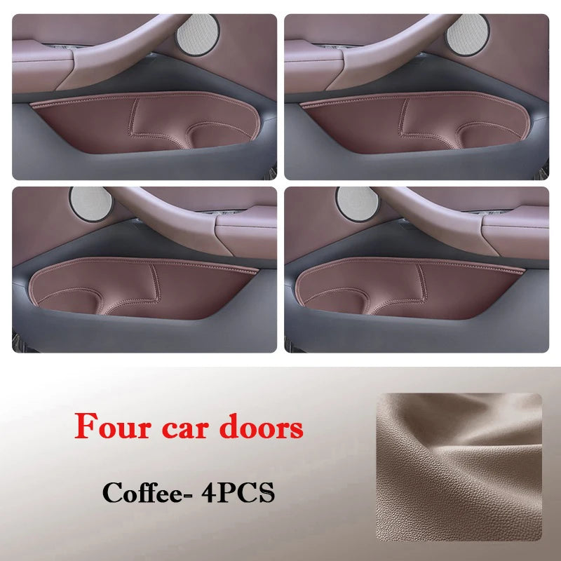 For BMW X3 iX3 2018 - 2025 Car Door Slot Storage Box Leather Protective Pad Cover Glove Box Storage Barrel Interior Accessories