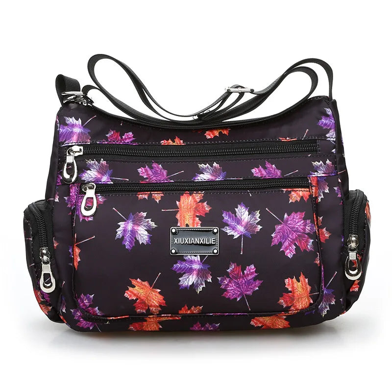 Lightweight Nylon Crossbody Bags for Women Multi-Pattern Shoulder Purses for Daily, Travel Casual Outings with Adjustable Straps