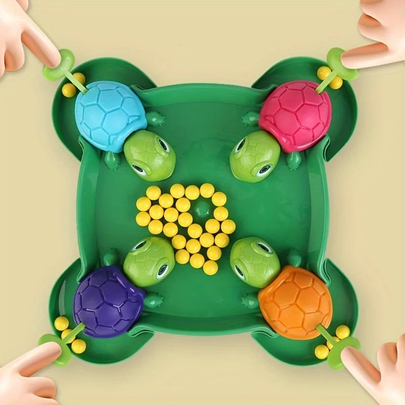 AIUAZA family gathering game, fun turtle eating beans competitive toy, four person party toy