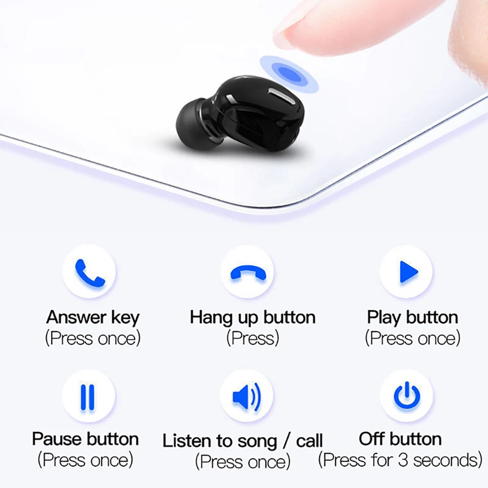 Mini Wireless Earphone Bluetooth-compatible 5.0 in Ear Headset Handsfree Phone Wireless Earbuds with Mic For Xiaomi Huawei