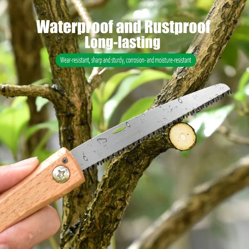 Mini Folding Manual Saw Non-slip Wooden Handle Pull Foldable Saw Flush Cut Trim Saw for Handsaw Woodworking Plastic Cutting Tool