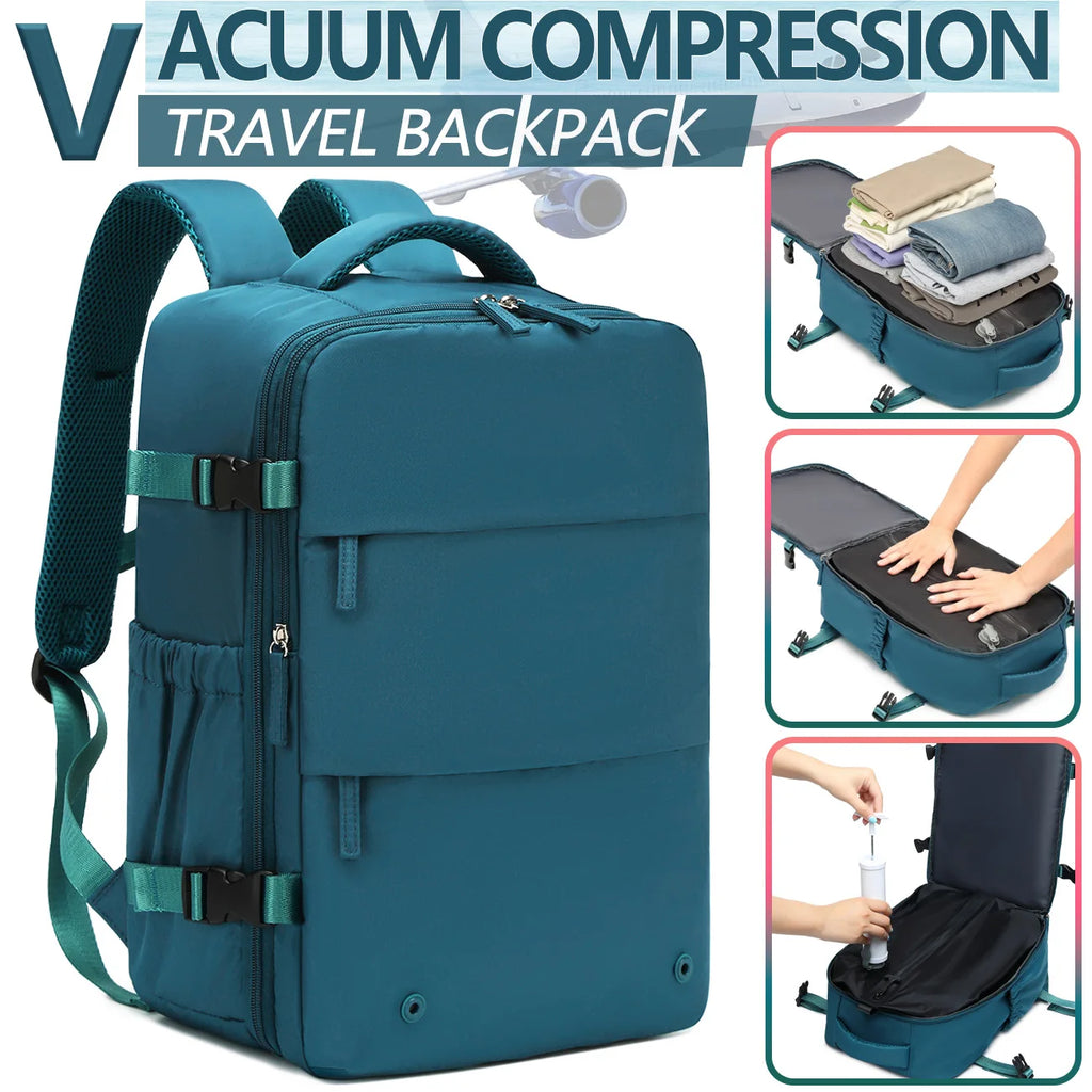 Vacuum Compression Backpack, Airline-Approved Carry-On Size, Tote Bag/Laptop Backpack, Unisex Design