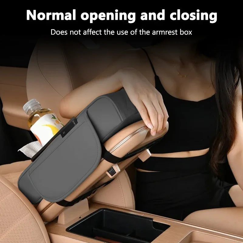 Car Center Console Organizer, Car Armrest Storage Box, Armrest Heightening Cushion with Cup Holder Armrest Storage Organizer Box