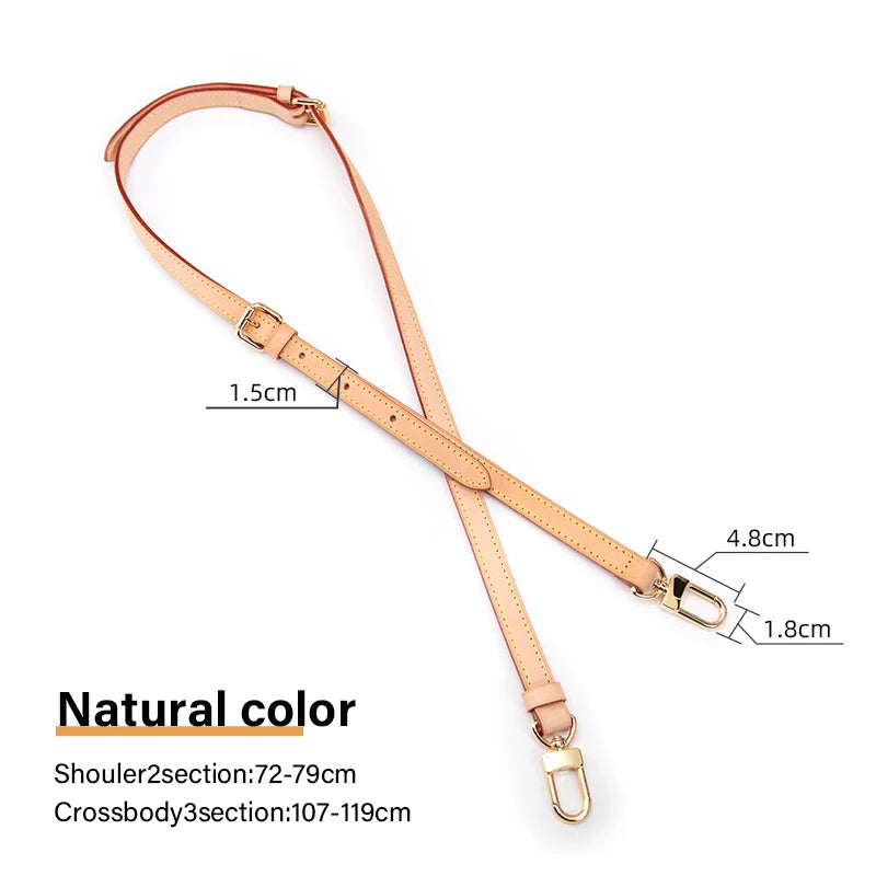 CRAZYSMITH Bag Strap for LV Speedy 20 25 30 Shoulder Straps 100% Genuine Leather Adjustable Crossbody Long Bags Belt 120cm Acces