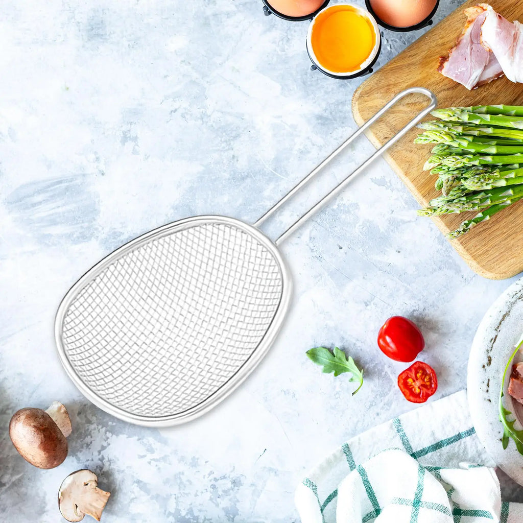 Stainless Steel Pasta Spaghetti Strainer, Ergonomic Handle Kitchen Utensil Dumpling Colander Accessories Food Strainer Colander,