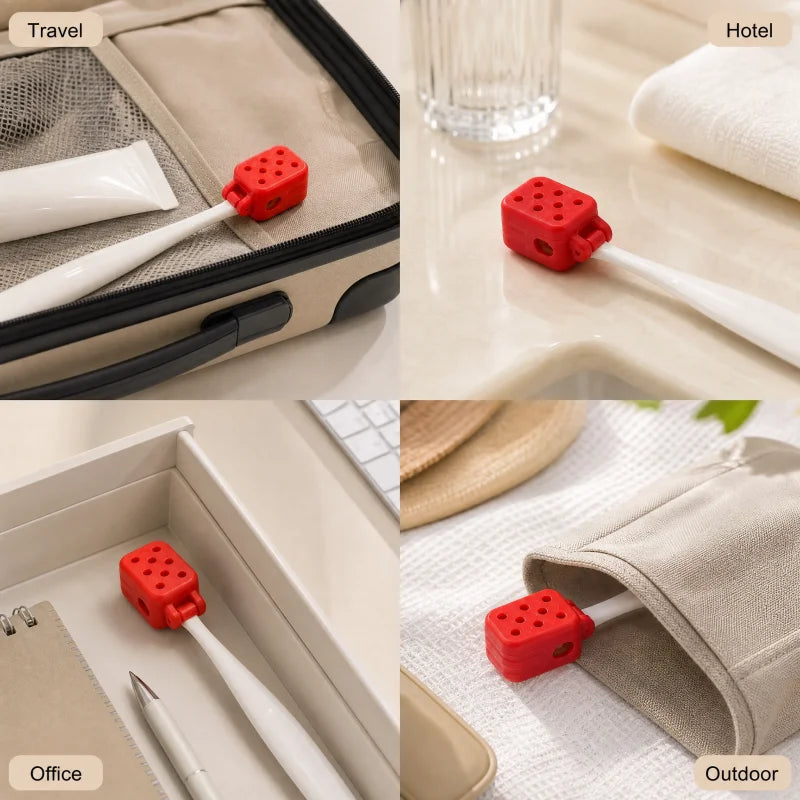 2Pcs Ventilated Electric Toothbrush Head Covers Portable Dustproof Travel Protector Caps Lightweight Case