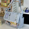 Y2K Japanese Harajuku School Bags for Teenage Girls New 2025 Transparent Itabag Crossbody Bag DIY Badges Display Plate Ita Bag