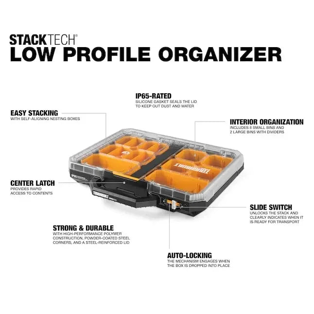 TOUGHBUILT TB-B1-O-10 STACKTECH Medium Organizer Multifunctional Car Storage Repair Parts Box Toughbuilt Tool Box