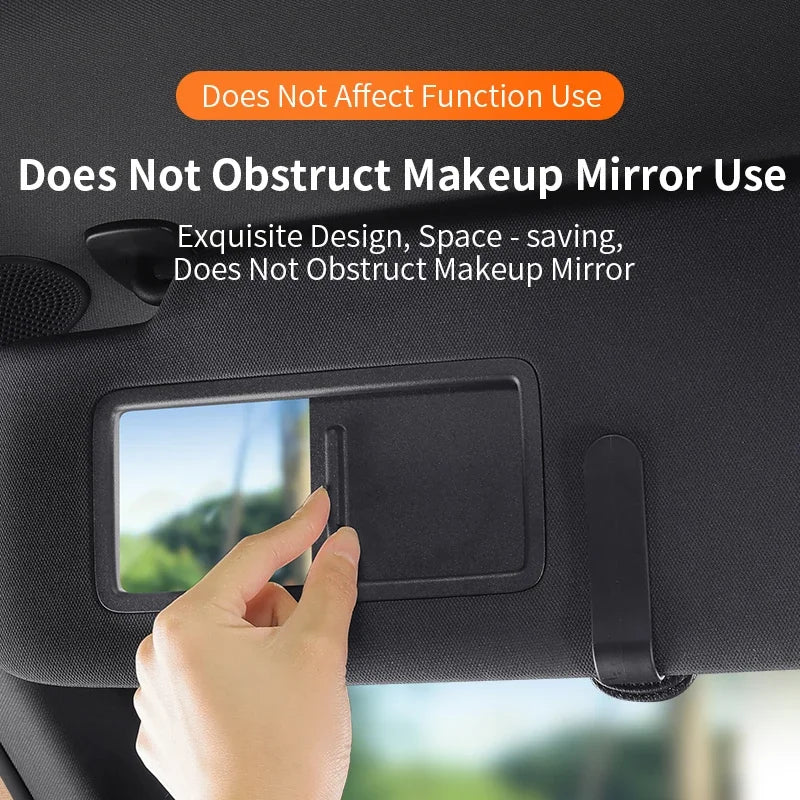 Multifunctional Car Eyeglass Clip, Automotive Glasses Holder, Leather Car Sun Visor Storage Box, Car Sunglasses Clip & Card Hold