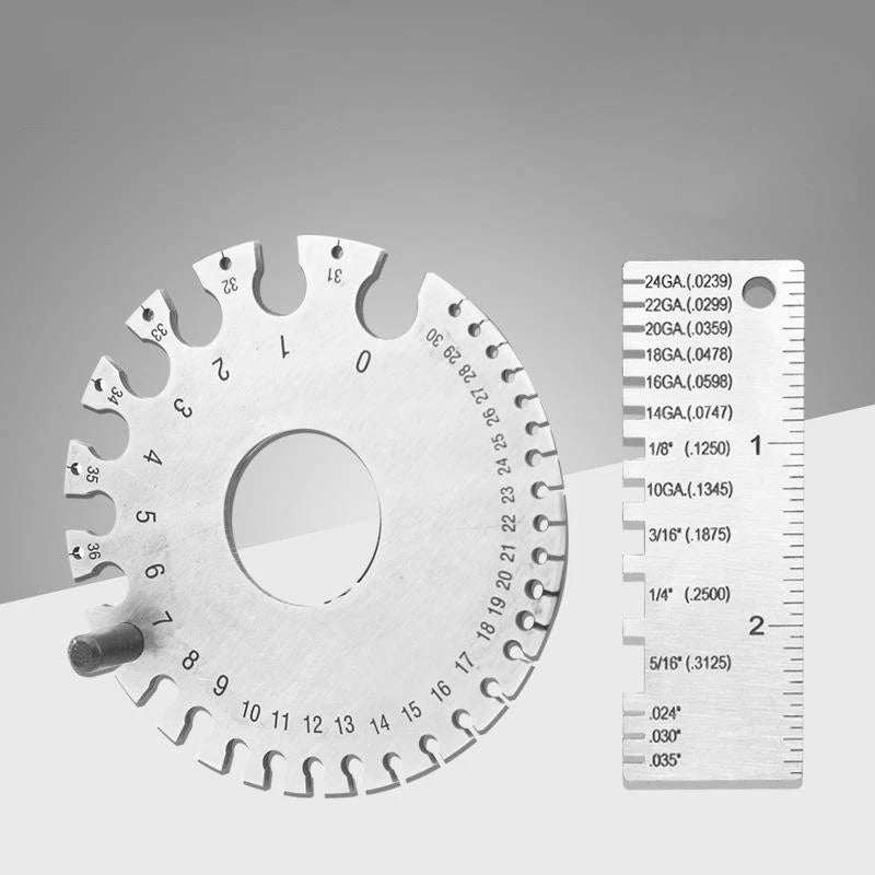 ★▲0-36 Round AWG SWG Wire Gauge Thickness Ruler Gauge Diameter Stainless Steel Measurer Tool