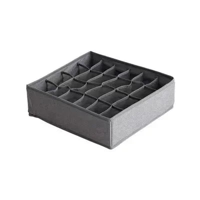 1/2/3 Pack Gray Sock Underwear Organizer Dividers 16/24/64 Cell Fabric Foldable Closet Organizers Storage Boxes for Storing Sock